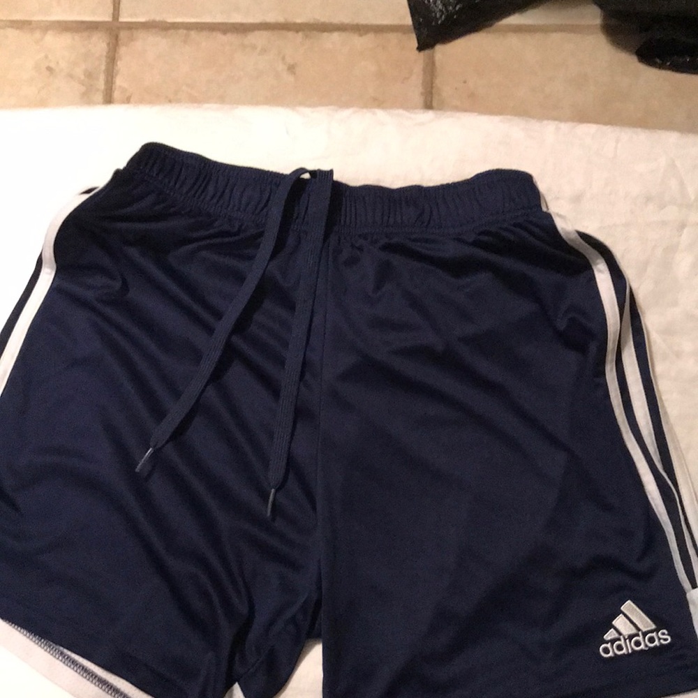 Adidas Blue & white Climalite athletic shorts